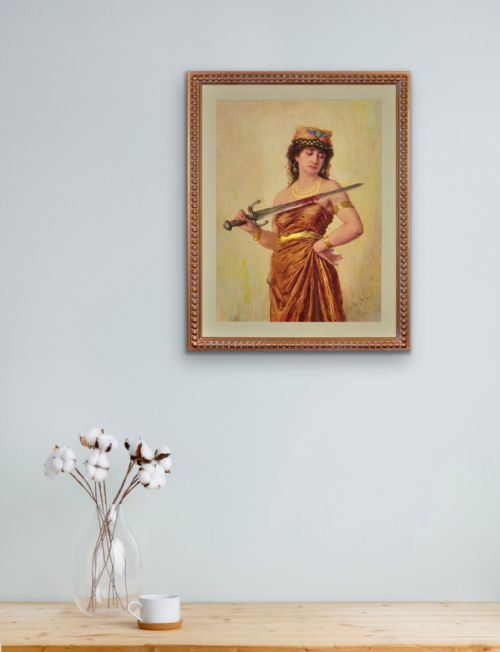 CHARLES BELLAY SALOME WITH BLOODIED SWORD FRAMED 1860S FRENCH ORIENTALIST TRADITION WATERCOLOUR PAINTING - ADDITIONAL PHOTO 11