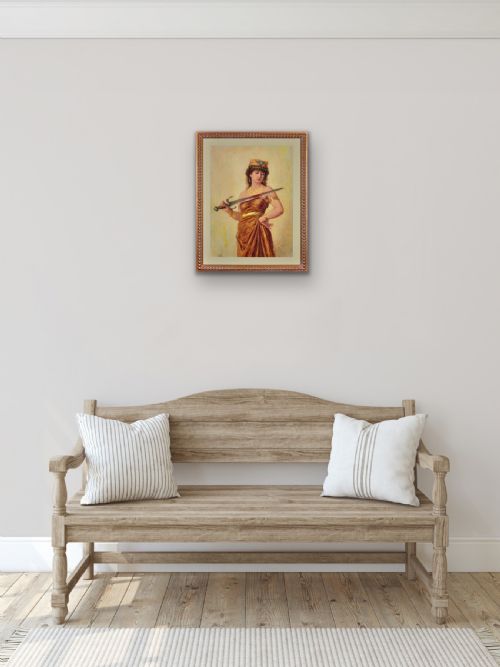 CHARLES BELLAY SALOME WITH BLOODIED SWORD FRAMED 1860S FRENCH ORIENTALIST TRADITION WATERCOLOUR PAINTING - ADDITIONAL PHOTO 12