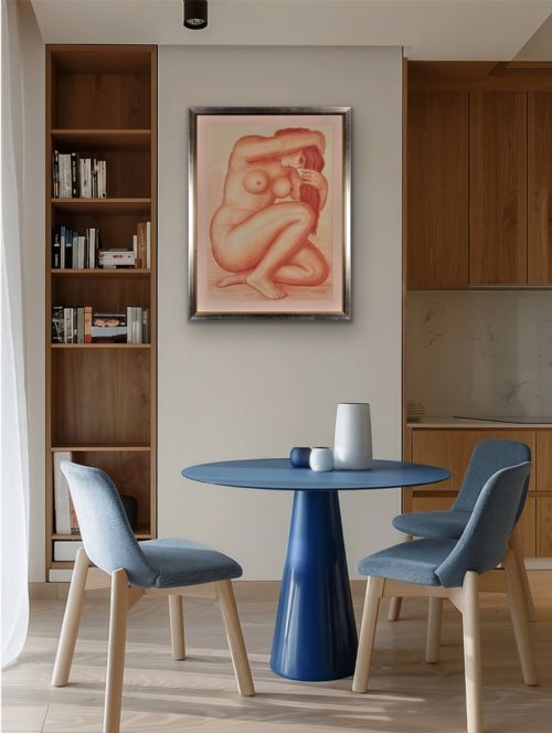 LUCIEN GIBERT 1904 1988 HER FLAMING LOCKS OF AUBURN HAIR FRAMED FRENCH ART DECO 1930S DRAWING - ADDITIONAL PHOTO 18
