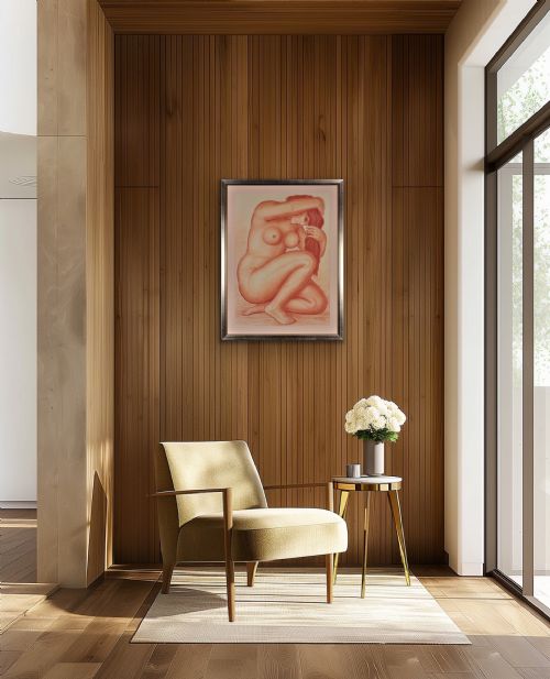 LUCIEN GIBERT 1904 1988 HER FLAMING LOCKS OF AUBURN HAIR FRAMED FRENCH ART DECO 1930S DRAWING - ADDITIONAL PHOTO 25