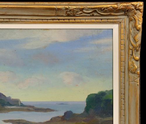 LOUIS SUIRE 1899 1987 THE GULF OF MORBIHAN 1927 FRAMED FRENCH OIL PAINTING OF THE BRITTANY COASTLINE - ADDITIONAL PHOTO 4