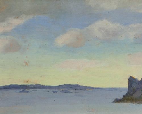 LOUIS SUIRE 1899 1987 THE GULF OF MORBIHAN 1927 FRAMED FRENCH OIL PAINTING OF THE BRITTANY COASTLINE - ADDITIONAL PHOTO 5