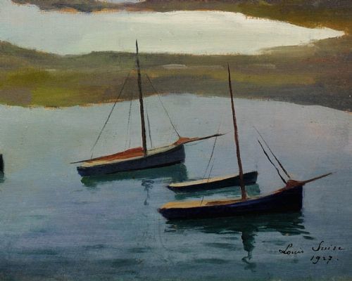LOUIS SUIRE 1899 1987 THE GULF OF MORBIHAN 1927 FRAMED FRENCH OIL PAINTING OF THE BRITTANY COASTLINE - ADDITIONAL PHOTO 8