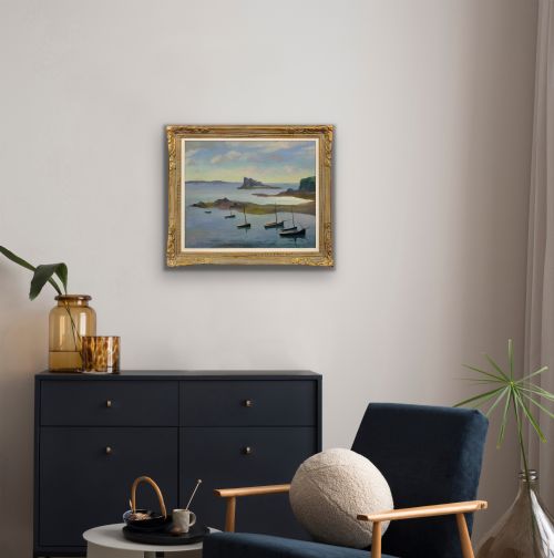 LOUIS SUIRE 1899 1987 THE GULF OF MORBIHAN 1927 FRAMED FRENCH OIL PAINTING OF THE BRITTANY COASTLINE - ADDITIONAL PHOTO 20