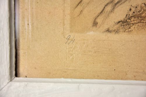 LOUIS ICART 1888 1950 FRENCH SCARED FRAMED HAND COLOURED ETCHING CIRCA 1920 - ADDITIONAL PHOTO 3