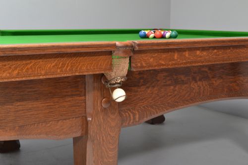ANTIQUE SNOOKER TABLE BILLIARD OR POOL ARTS AND CRAFTS - ADDITIONAL PHOTO 2