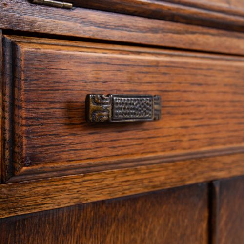 A MOST HANDSOME ART DECO OAK BUREAU BOOKCASE C1930 - ADDITIONAL PHOTO 6