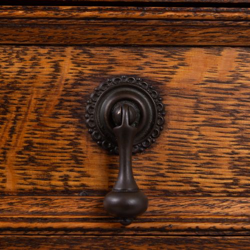 PAIR OF DECORATIVE OAK CHEST OF DRAWERS C1915 - ADDITIONAL PHOTO 11
