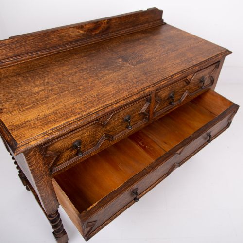 PAIR OF DECORATIVE OAK CHEST OF DRAWERS C1915 - ADDITIONAL PHOTO 13