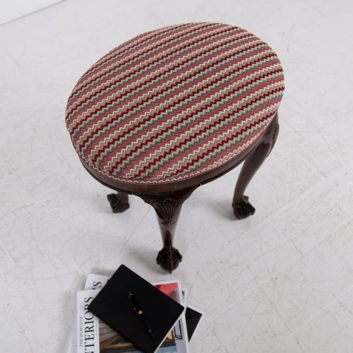 MOST ATTRACTIVE ENGLISH OVAL BALL AND CLAW STOOL C1920 - ADDITIONAL PHOTO 2
