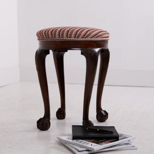 MOST ATTRACTIVE ENGLISH OVAL BALL AND CLAW STOOL C1920 - ADDITIONAL PHOTO 6