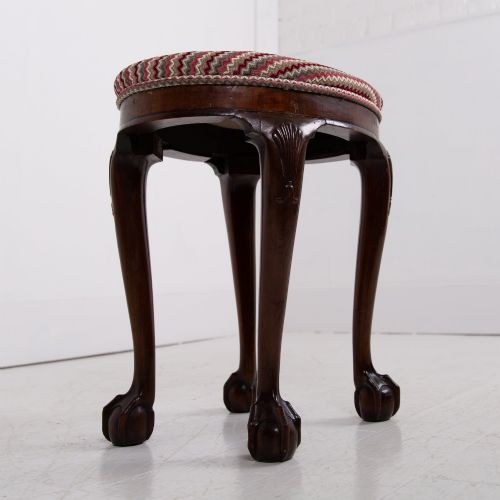 MOST ATTRACTIVE ENGLISH OVAL BALL AND CLAW STOOL C1920 - ADDITIONAL PHOTO 8
