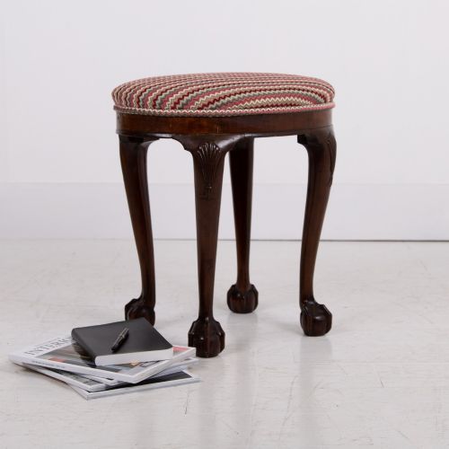 MOST ATTRACTIVE ENGLISH OVAL BALL AND CLAW STOOL C1920 - ADDITIONAL PHOTO 9