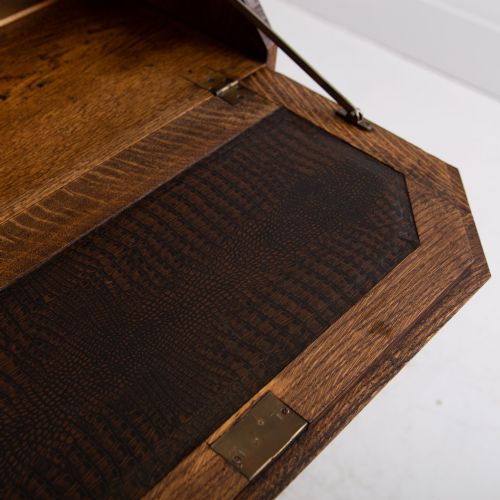 ENGLISH OAK 2 DRAWER BUREAU DESK C1920 - ADDITIONAL PHOTO 6