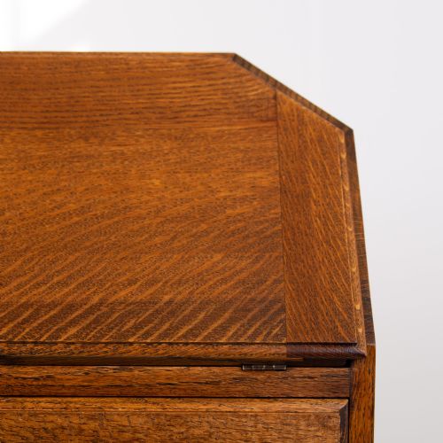 ENGLISH OAK 2 DRAWER BUREAU DESK C1920 - ADDITIONAL PHOTO 8