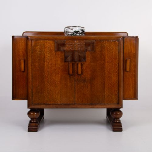 fig 1. Art Deco Oak Sideboard Cabinet 1930 By Gomme
