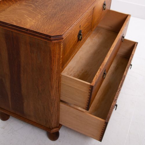 HANDSOME ENGLISH OAK CHEST OF DRAWERS C1920S NO2 - ADDITIONAL PHOTO 7