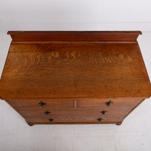 HANDSOME ENGLISH OAK CHEST OF DRAWERS C1920S NO2 - ADDITIONAL PHOTO 9