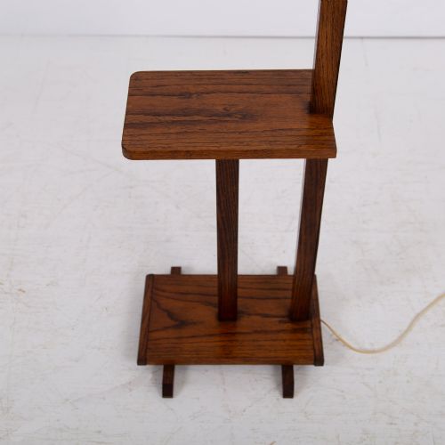DELIGHTFUL OAK ART DECO FLOOR LAMP ENGLISH C1930 - ADDITIONAL PHOTO 5