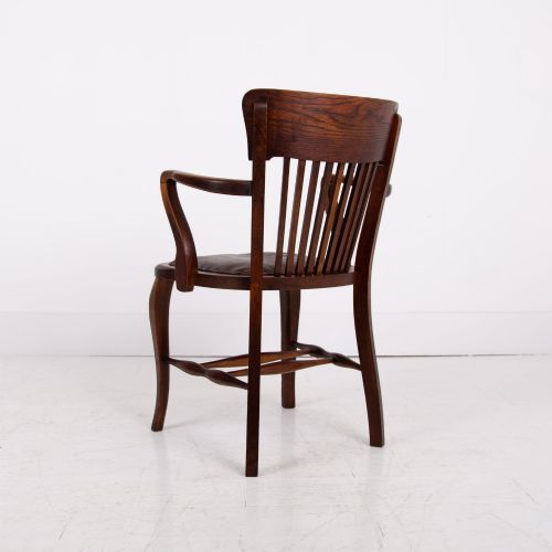 LOVELY ANTIQUE OAK DESK CHAIR C1910 - ADDITIONAL PHOTO 1