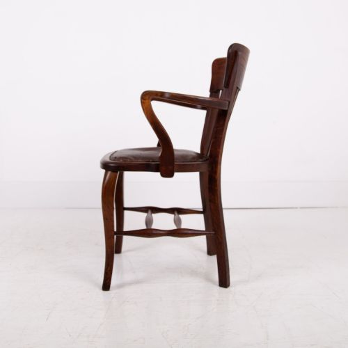 LOVELY ANTIQUE OAK DESK CHAIR C1910 - ADDITIONAL PHOTO 4