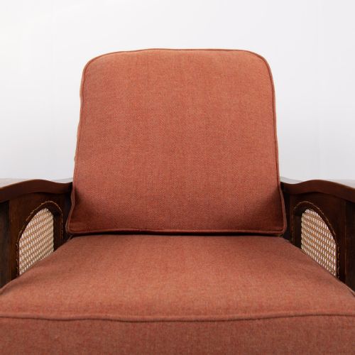PAIR OF OAK FRAMED ARMCHAIRS NEW CUSHIONS C1920 - ADDITIONAL PHOTO 9
