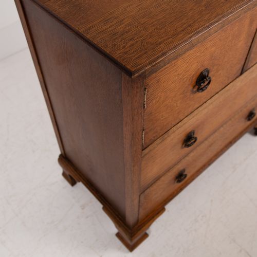 CHARMING OAK CHEST OF DRAWERS WITH STORAGE C1920 - ADDITIONAL PHOTO 9