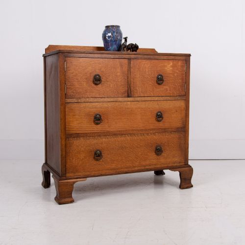 CHARMING OAK CHEST OF DRAWERS WITH STORAGE C1920 - ADDITIONAL PHOTO 11