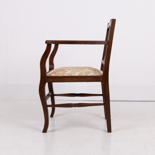 PAIR OF ATTRACTIVE OAK OCCASIONAL ARMCHAIRS C1930 - ADDITIONAL PHOTO 5