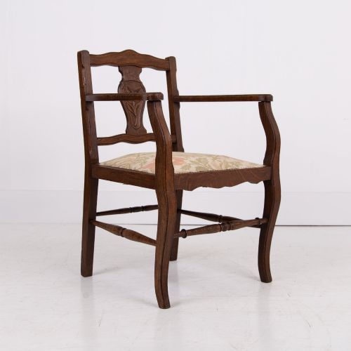 PAIR OF ATTRACTIVE OAK OCCASIONAL ARMCHAIRS C1930 - ADDITIONAL PHOTO 6