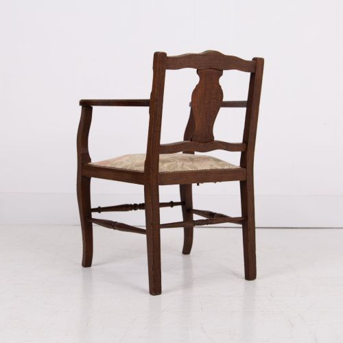 PAIR OF ATTRACTIVE OAK OCCASIONAL ARMCHAIRS C1930 - ADDITIONAL PHOTO 7
