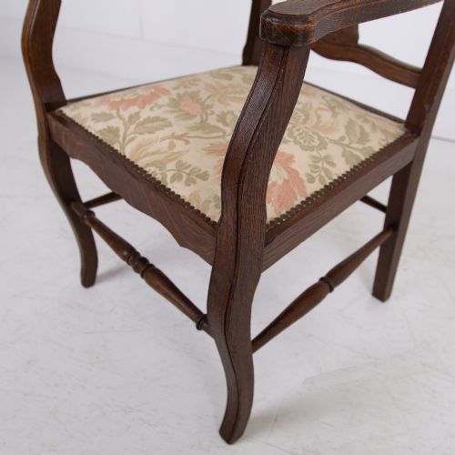 PAIR OF ATTRACTIVE OAK OCCASIONAL ARMCHAIRS C1930 - ADDITIONAL PHOTO 9