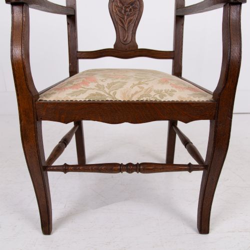 PAIR OF ATTRACTIVE OAK OCCASIONAL ARMCHAIRS C1930 - ADDITIONAL PHOTO 10