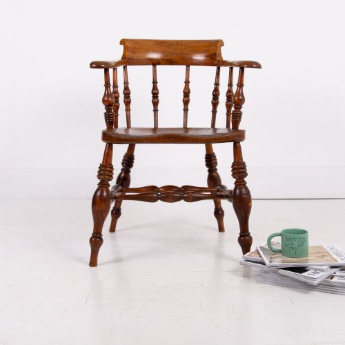 19TH CENTURY SMOKERS BOW CHAIR - ADDITIONAL PHOTO 2