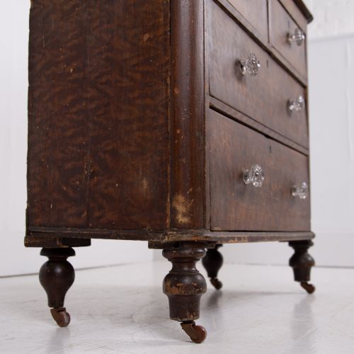 DELIGHTFUL LITTLE VICTORIAN CHEST OF DRAWERS ORIGINAL PAINT C1880 - ADDITIONAL PHOTO 5