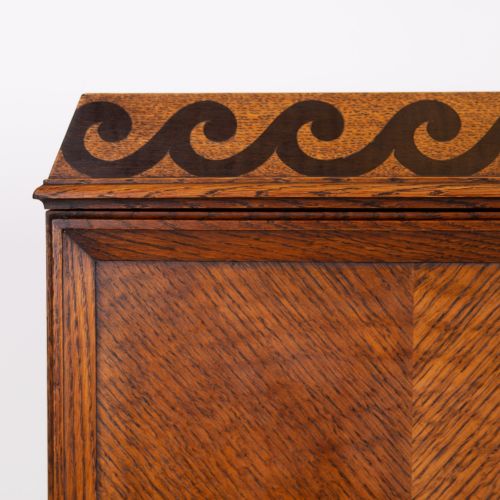 ATTRACTIVE QUALITY OAK DRINKS CABINET BY INGLESANTS C1920 - ADDITIONAL PHOTO 8