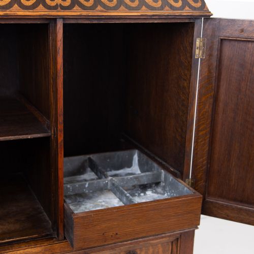 ATTRACTIVE QUALITY OAK DRINKS CABINET BY INGLESANTS C1920 - ADDITIONAL PHOTO 13