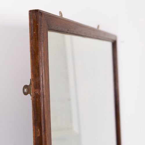 LARGE 1930S OAK TAILORS SHOP MIRROR NO2 - ADDITIONAL PHOTO 1