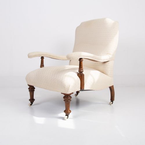 HOWARD AND SONS STYLE OPEN ARMCHAIR C1880 - ADDITIONAL PHOTO 2