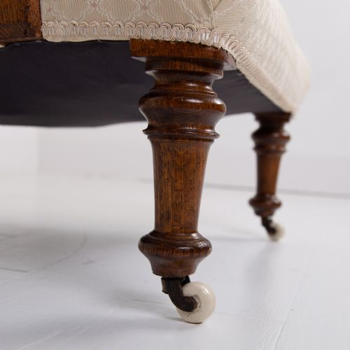 HOWARD AND SONS STYLE OPEN ARMCHAIR C1880 - ADDITIONAL PHOTO 4