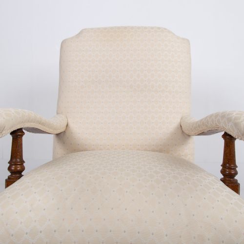 HOWARD AND SONS STYLE OPEN ARMCHAIR C1880 - ADDITIONAL PHOTO 9