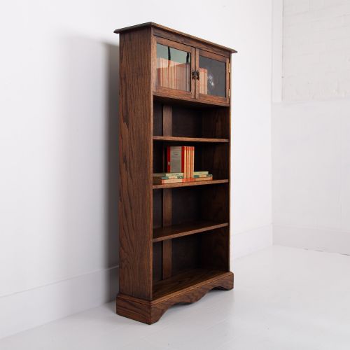 ATTRACTIVE ENGLISH OAK BOOKCASE C1930 - ADDITIONAL PHOTO 2