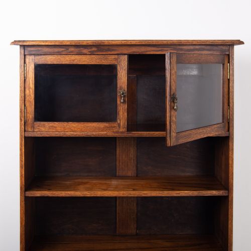 ATTRACTIVE ENGLISH OAK BOOKCASE C1930 - ADDITIONAL PHOTO 7