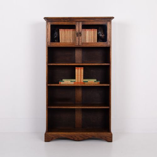 ATTRACTIVE ENGLISH OAK BOOKCASE C1930 - ADDITIONAL PHOTO 13