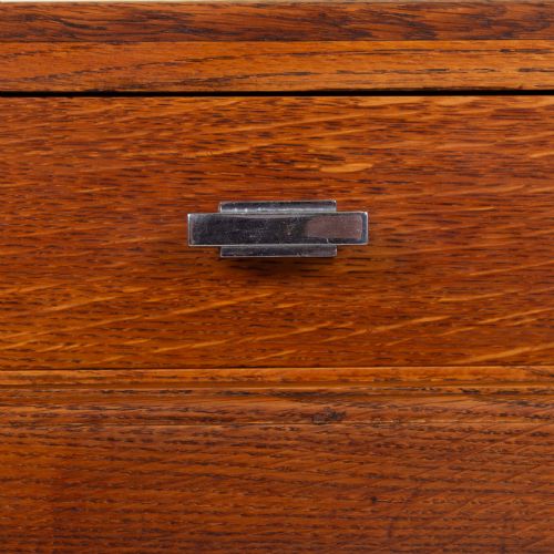 RARE OAK ART DECO 2 DRAWER DESK CONSOLE C1930 - ADDITIONAL PHOTO 6
