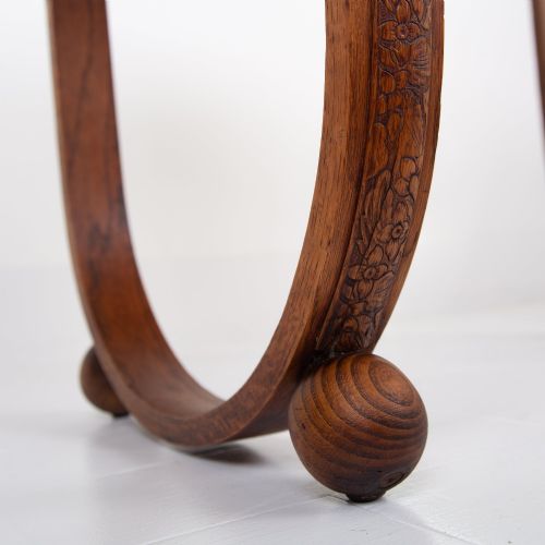 RARE OAK ART DECO 2 DRAWER DESK CONSOLE C1930 - ADDITIONAL PHOTO 10