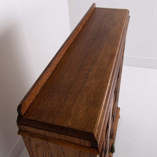 ANTIQUE ENGLISH OAK GLAZED BOOKCASE CABINET C1920 - ADDITIONAL PHOTO 11