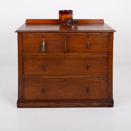 VICTORIAN ENGLISH OAK OF DRAWERS C1900 - ADDITIONAL PHOTO 7