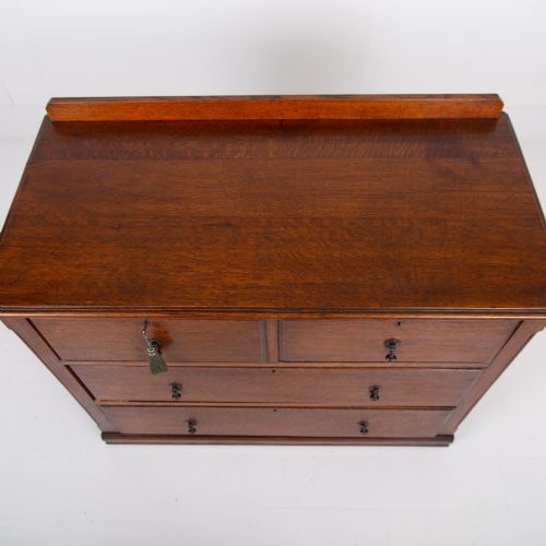 VICTORIAN ENGLISH OAK OF DRAWERS C1900 - ADDITIONAL PHOTO 12