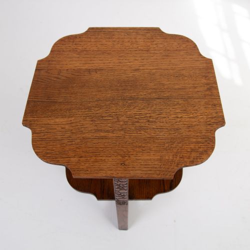 ART DECO OAK 2 TIER SIDE TABLE BY GOMME C1930 - ADDITIONAL PHOTO 4